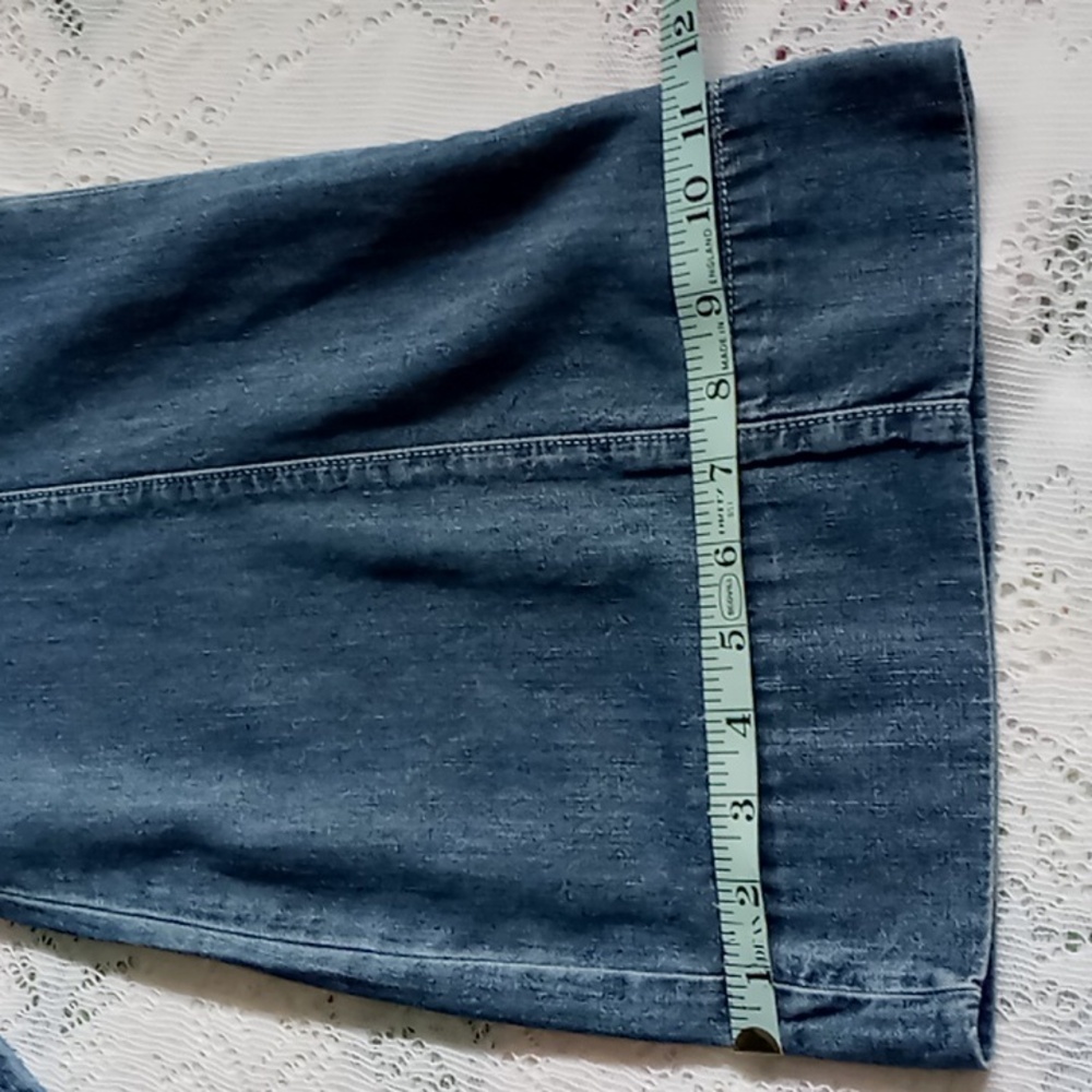 Anthropologie Pilcro Femme Denim Chambray Wide Leg Crop Jumpsuit Size 4 - Picture 10 of 16